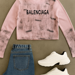 بلوز کراپی کبریتی طرح بالنسیاگا