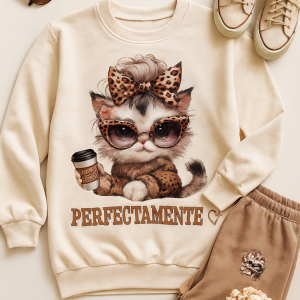 ست بلوز شلوار پاییزه طرح گربه