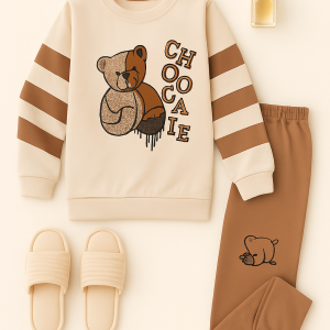 بلوز شلوار پاییزه خرس نگین کاری شده